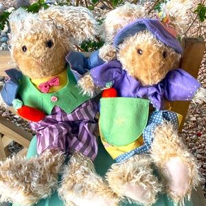 Mr and Mrs rabbit Easter plush set